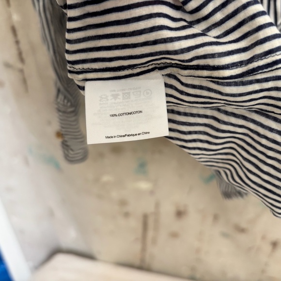 Tory Burch Striped Cotton Button Up Top - Picture 5 of 5